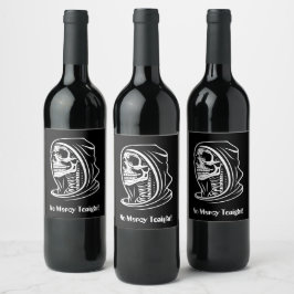 Etiqueta Para Botella De Vino Modo de Fiesta de Halloween Grim Reaper