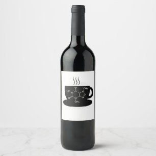Etiqueta Para Botella De Vino Molécula de cafeína química