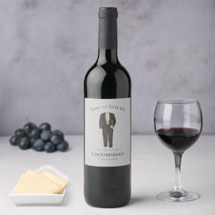 Etiqueta Para Botella De Vino Momento de Propuesta del Padrino Es Hora de Vestir