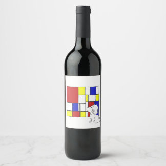 Etiqueta Para Botella De Vino Mondrian Inspirado Manzanilla