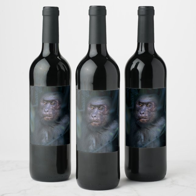 Etiqueta Para Botella De Vino Mono en la jungla (Botellas)