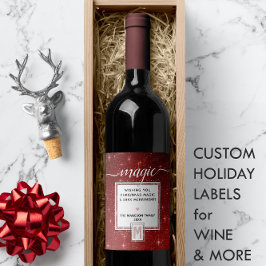 Etiqueta Para Botella De Vino Monograma de acuarela Rubor MÁGIC de vacaciones