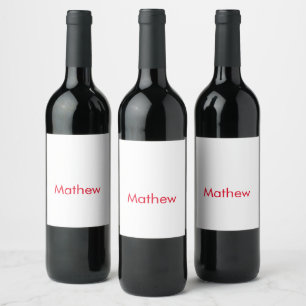 Etiqueta Para Botella De Vino monograma de letra inicial simple agrega tu nombre