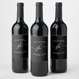 Etiqueta Para Botella De Vino Monograma moderno elegante