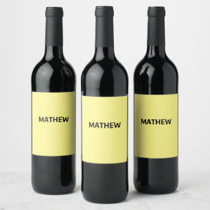 Etiqueta Para Botella De Vino monograma simple de letra inicial agregar su nombr