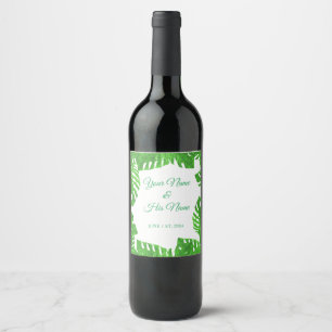 Etiqueta Para Botella De Vino Monstera deja Thunder_Cove