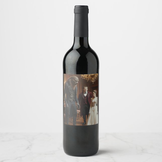 Etiqueta Para Botella De Vino Monstrous Soiree: Una Nocturne eduardiana (Anverso)