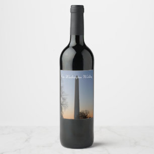 Etiqueta Para Botella De Vino Monumento a Washington al atardecer en DC