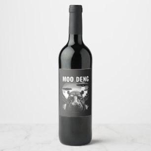 Etiqueta Para Botella De Vino Moo Deng Baby Pygmy Hippo Alimentos para OVNI