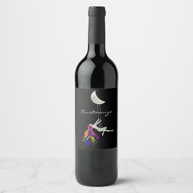 Etiqueta Para Botella De Vino Moon Swinging Redhead Thunder_Cove (Anverso)