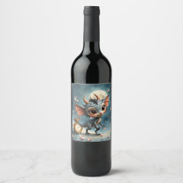Etiqueta Para Botella De Vino Moonlit Creature Caelum Tickwing 