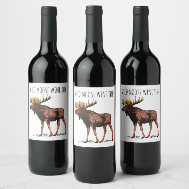 Etiqueta Para Botella De Vino Moose Willife Wine Labels (Botellas)