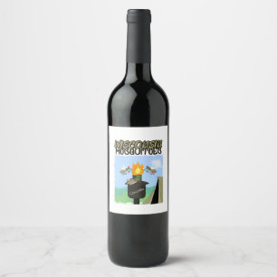 Etiqueta Para Botella De Vino Mosquitos de Wisconsin Dibujo Animado - Camping po