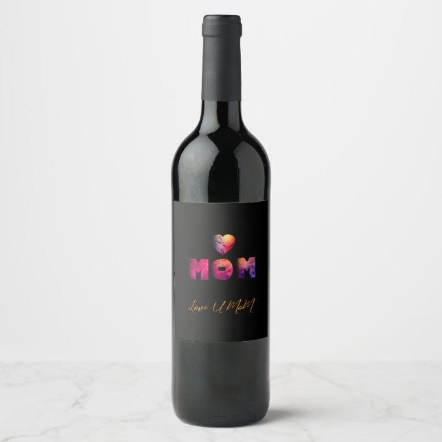 Etiqueta Para Botella De Vino mothers day (Anverso)