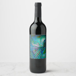 Etiqueta Para Botella De Vino Motivo de Abulón Azul
