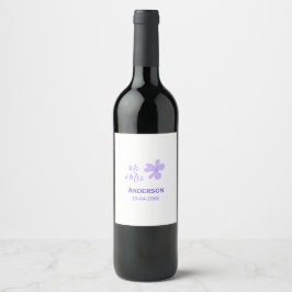 Etiqueta Para Botella De Vino Mr & Mrs add family name date year wedding favor g