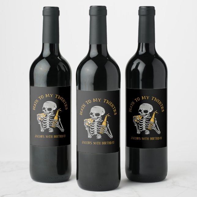 Etiqueta Para Botella De Vino Muerte a mis 20 (Botellas)