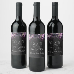 Etiqueta Para Botella De Vino Muerte de sus Veintes Fiesta de Cumpleaños 30