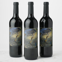 Etiqueta Para Botella De Vino Mujer bruja