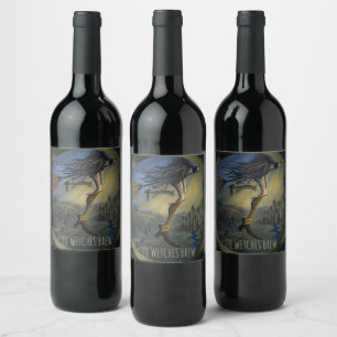 Etiqueta Para Botella De Vino Mujer bruja