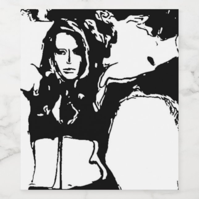 Etiqueta Para Botella De Vino Mujer Bruja (Etiqueta única)