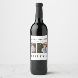 Etiqueta Para Botella De Vino Multifoto de graduación de tipo
