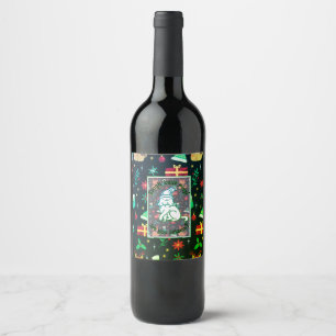 Etiqueta Para Botella De Vino Mundo de Bigotes
