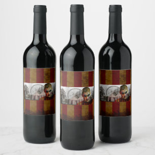 Etiqueta Para Botella De Vino Muñeco de hombre espeluznante de SlipperyJoe's Hal