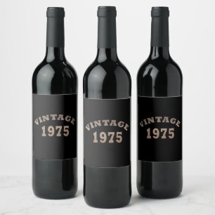 Etiqueta Para Botella De Vino Nacida en 1975 moderna elegante fiesta de cumpleañ