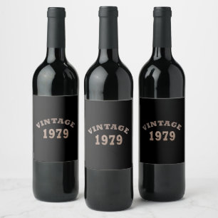 Etiqueta Para Botella De Vino Nacida en 1979 elegante fiesta de cumpleaños moder