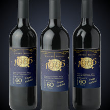 Nacido en 1965 etiqueta de botella de vino de fies