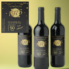 Etiqueta Para Botella De Vino Nacido en 1975 50 cumpleaños fiesta de vino elegan