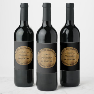Etiqueta Para Botella De Vino nacido en noviembre de 1980 fiesta de cumpleaños v