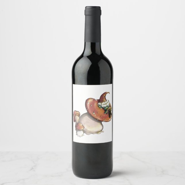 Etiqueta Para Botella De Vino Napping Gnome (Anverso)