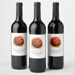 Etiqueta Para Botella De Vino Naranja campeón de la fiesta de cumpleaños de balo