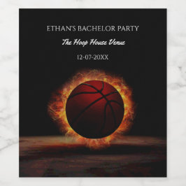 Etiqueta Para Botella De Vino Naranja campeón de la fiesta de cumpleaños de balo