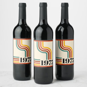 Etiqueta Para Botella De Vino naranja de cosecha retro de 1975