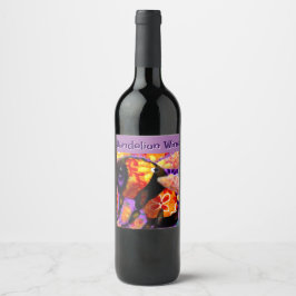 Etiqueta Para Botella De Vino Naranja floral Bumble Bumble Bumble rojo amarillo