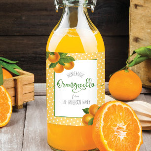 Etiqueta Para Botella De Vino Naranjas de la acuarela de Orangecello puntos de g