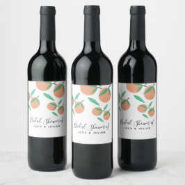 Etiqueta Para Botella De Vino Naranjas Dibujadas a Mano para Llovia de Regalos N