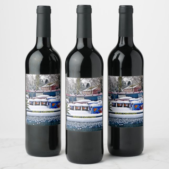 ETIQUETA PARA BOTELLA DE VINO NARROWBOATS (Botellas)
