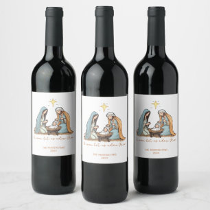Etiqueta Para Botella De Vino Natividad Religión Cristiana Navidad