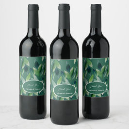 Etiqueta Para Botella De Vino Naturaleza bohemiana verde moderna