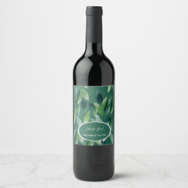 Etiqueta Para Botella De Vino Naturaleza bohemiana verde moderna