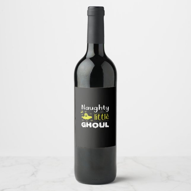 Etiqueta Para Botella De Vino Naughty Little Ghoul (Anverso)