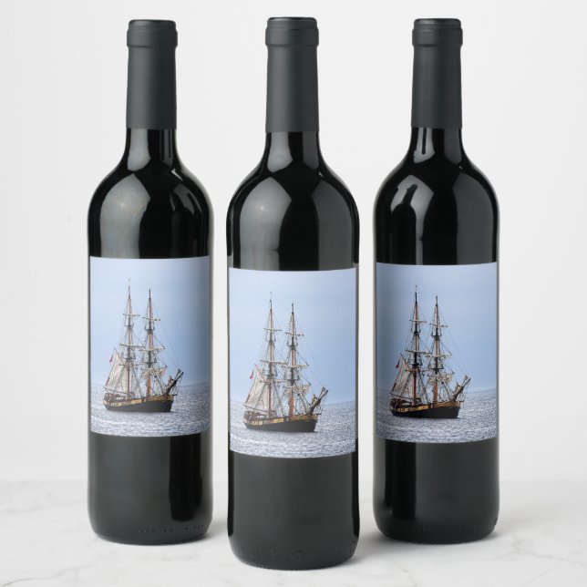 Etiqueta Para Botella De Vino Nautical Fishing Boys Blue Skies (Botellas)