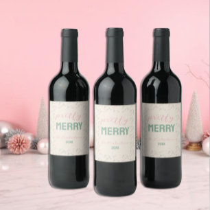 Etiqueta Para Botella De Vino Navidad Chic