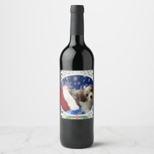 Etiqueta Para Botella De Vino Navidad de Cavachon
