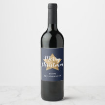 Navidad Estrella Dorada Azul Marino Festiva