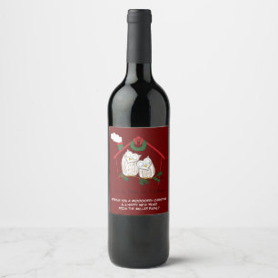 Etiqueta Para Botella De Vino Navidad Owl Be Home Cute